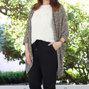 Nordstrom Black and White Cocoon Open Cardigan